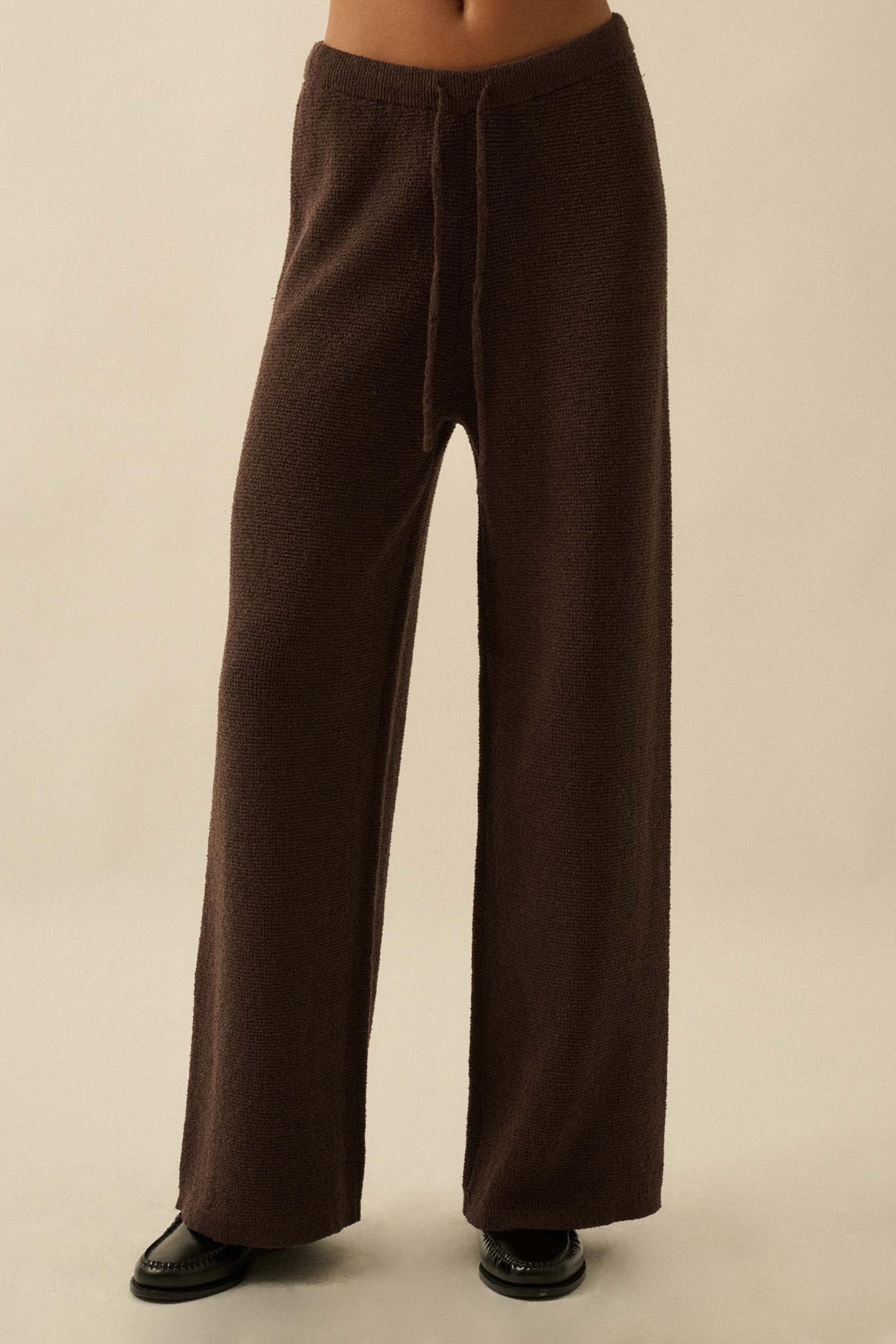 Feeling Great Textured Knit Wide-Leg Sweater Pants