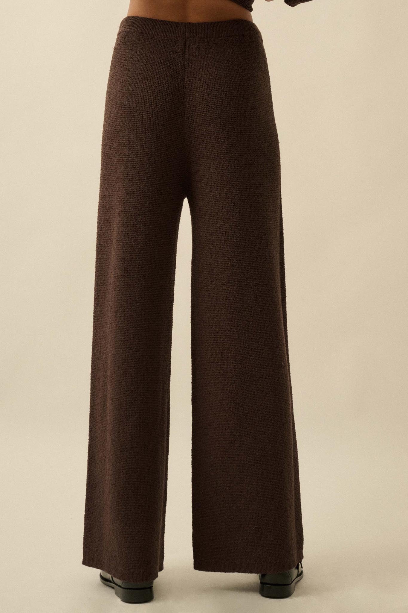 Feeling Great Textured Knit Wide-Leg Sweater Pants