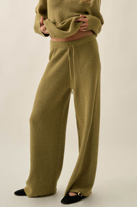 Feeling Great Textured Knit Wide-Leg Sweater Pants - ShopPromesa