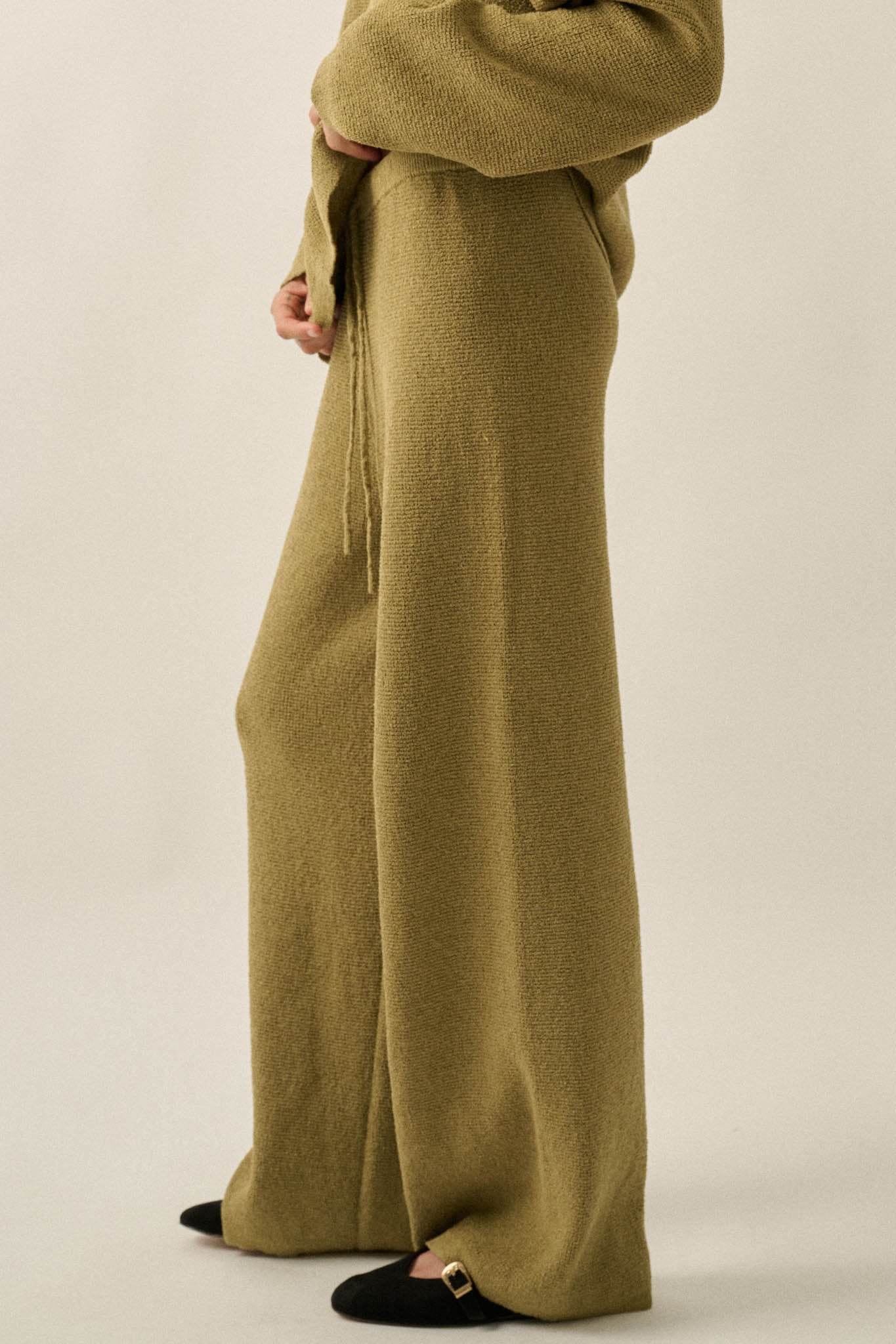 Feeling Great Textured Knit Wide-Leg Sweater Pants - ShopPromesa