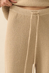 Feeling Great Textured Knit Wide-Leg Sweater Pants - ShopPromesa