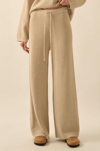 Feeling Great Textured Knit Wide-Leg Sweater Pants - ShopPromesa