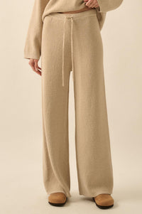 Feeling Great Textured Knit Wide-Leg Sweater Pants - ShopPromesa