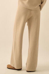 Feeling Great Textured Knit Wide-Leg Sweater Pants - ShopPromesa