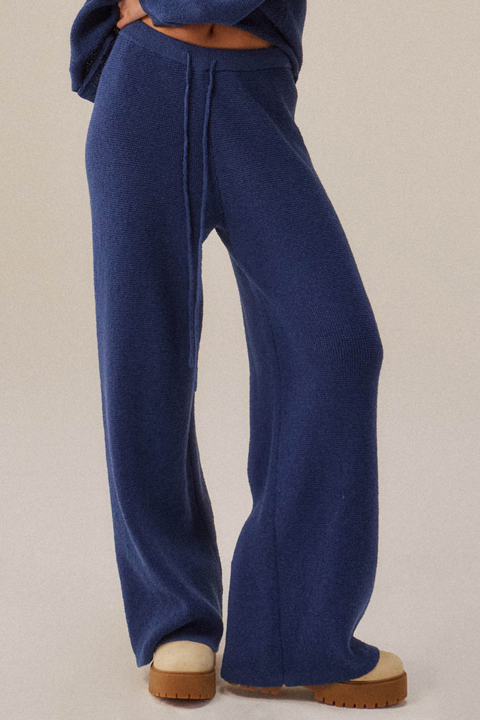 Feeling Great Textured Knit Wide-Leg Sweater Pants - ShopPromesa