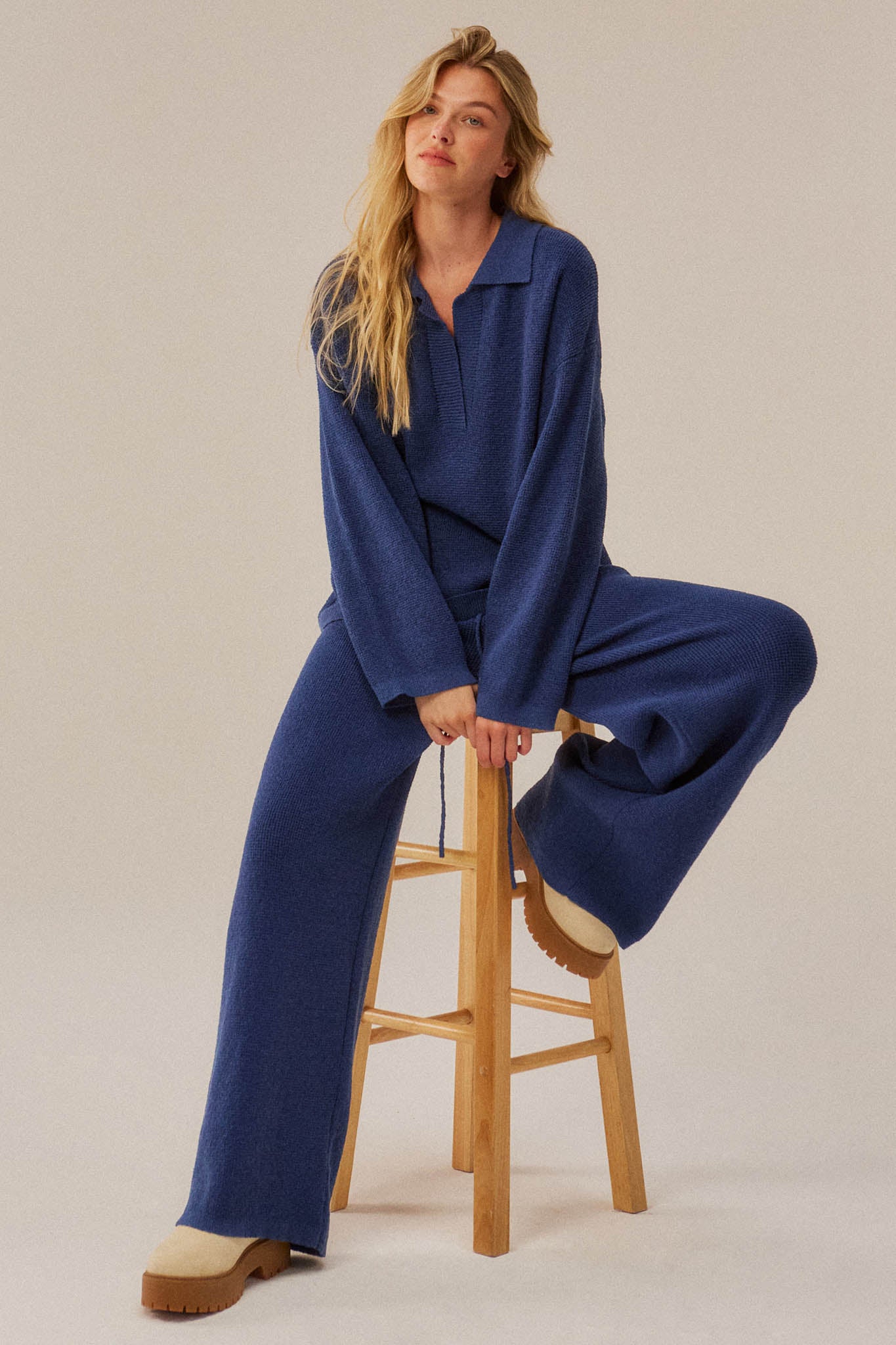 Feeling Great Textured Knit Wide-Leg Sweater Pants - ShopPromesa