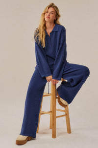 Feeling Great Textured Knit Wide-Leg Sweater Pants - ShopPromesa