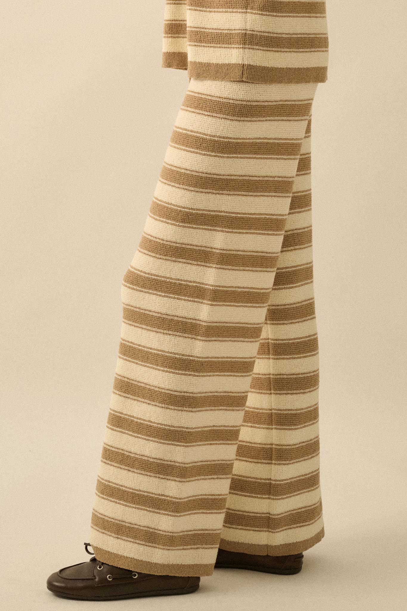 Stripe to It Textured Striped Knit Sweater Pants - ShopPromesa