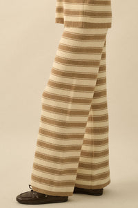 Stripe to It Textured Striped Knit Sweater Pants - ShopPromesa