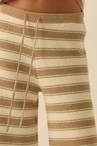 Stripe to It Textured Striped Knit Sweater Pants - ShopPromesa