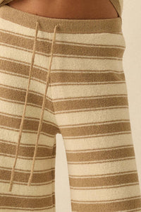 Stripe to It Textured Striped Knit Sweater Pants - ShopPromesa