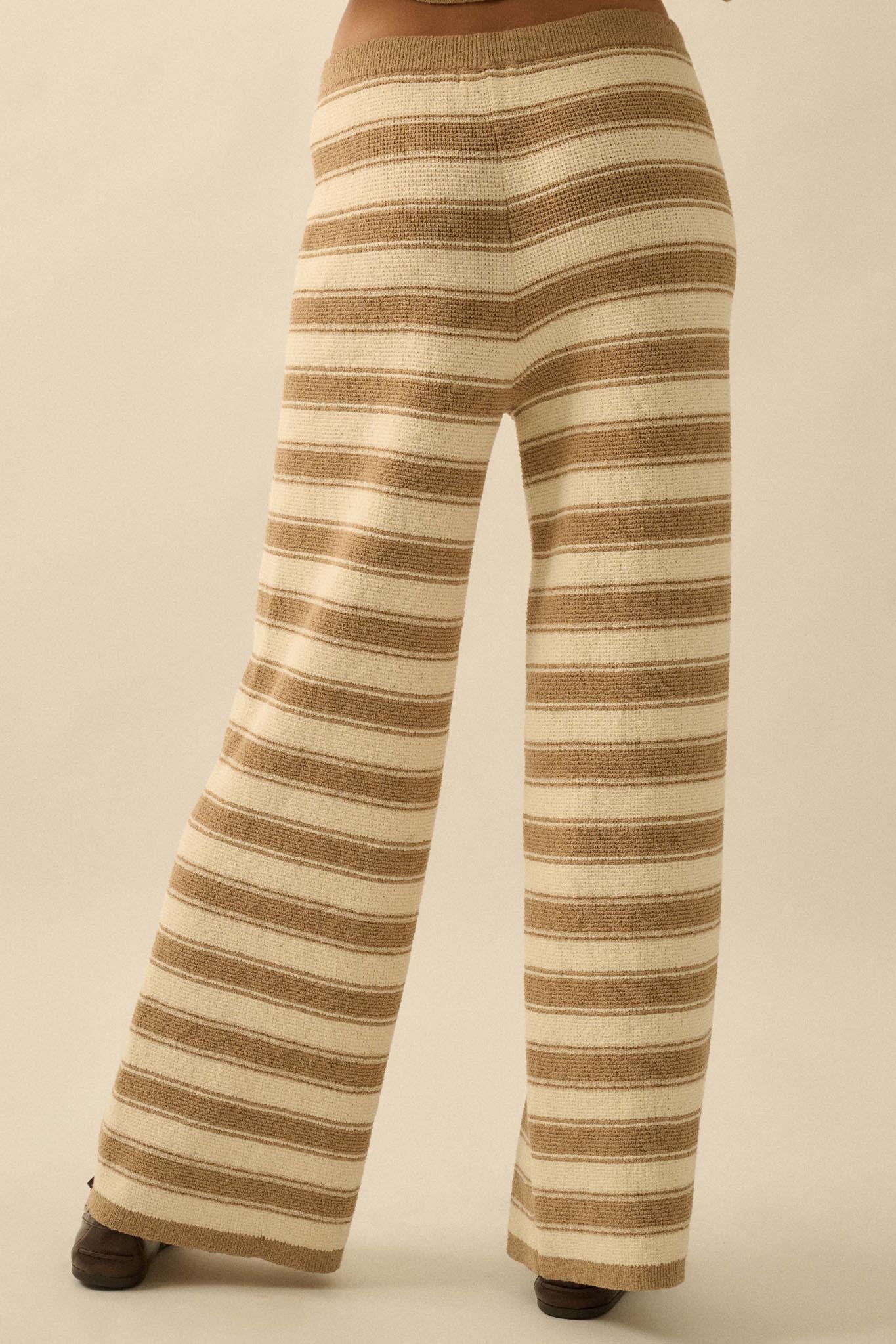 Stripe to It Textured Striped Knit Sweater Pants - ShopPromesa
