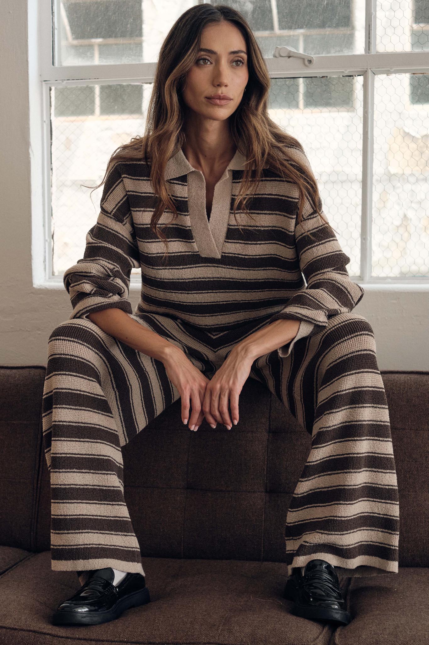 Stripe to It Textured Striped Knit Sweater Pants
