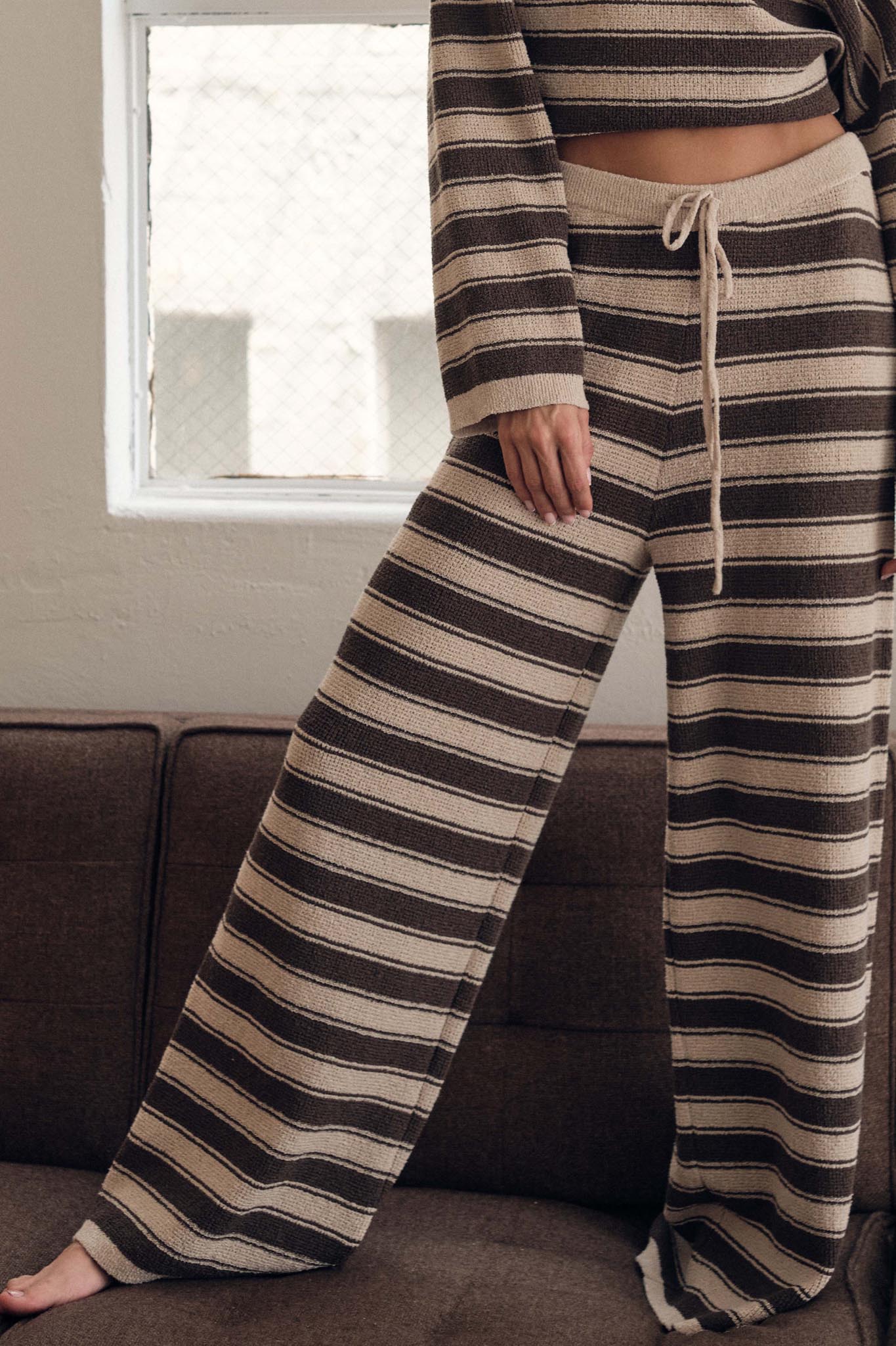 Stripe to It Textured Striped Knit Sweater Pants