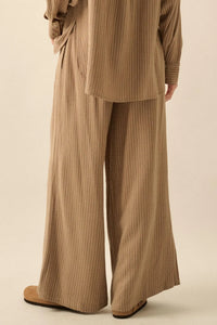 Line Drive Pinstripe Wide-Leg Drawstring Pants - ShopPromesa