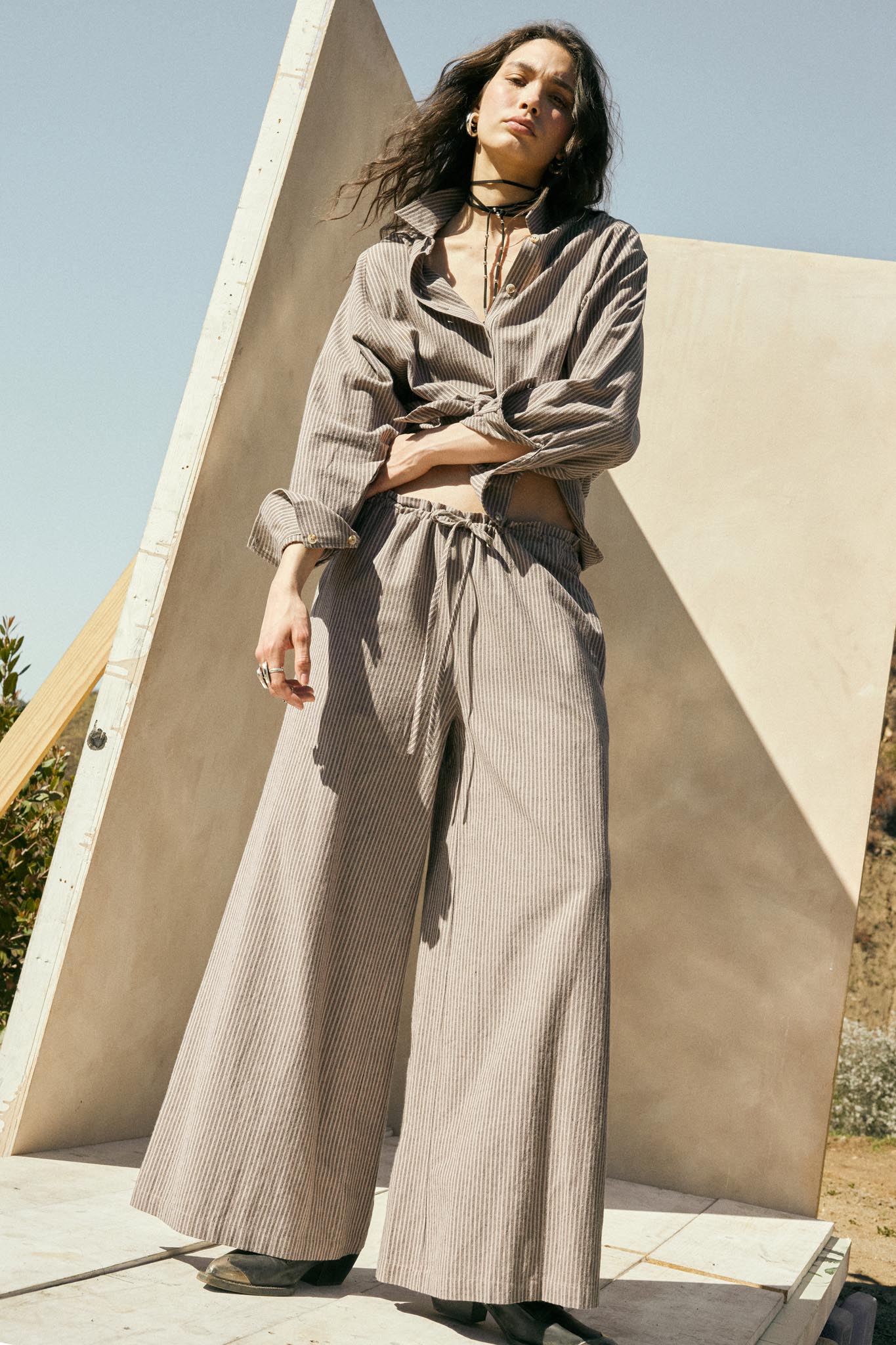 Set It Straight Double Pinstripe Wide-Leg Pants - ShopPromesa