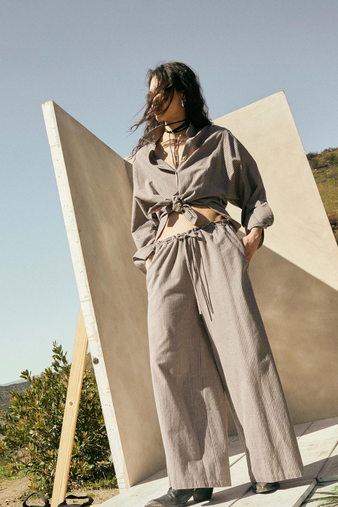 Set It Straight Double Pinstripe Wide-Leg Pants - ShopPromesa