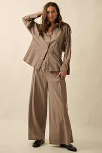 Set It Straight Double Pinstripe Wide-Leg Pants - ShopPromesa