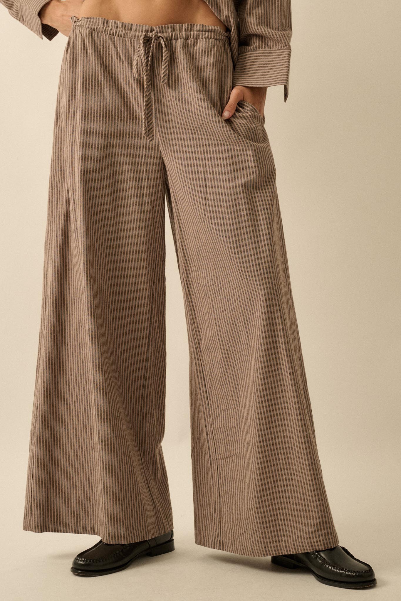 Set It Straight Double Pinstripe Wide-Leg Pants - ShopPromesa