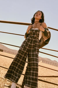 Out of the Woods Plaid Flannel Overall Jumpsuit - ShopPromesa