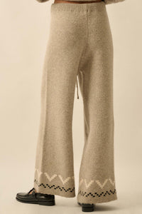 Winter Ridge Alpine Knit Wide-Leg Sweater Pants - ShopPromesa