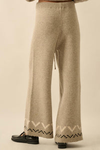 Winter Ridge Alpine Knit Wide-Leg Sweater Pants - ShopPromesa