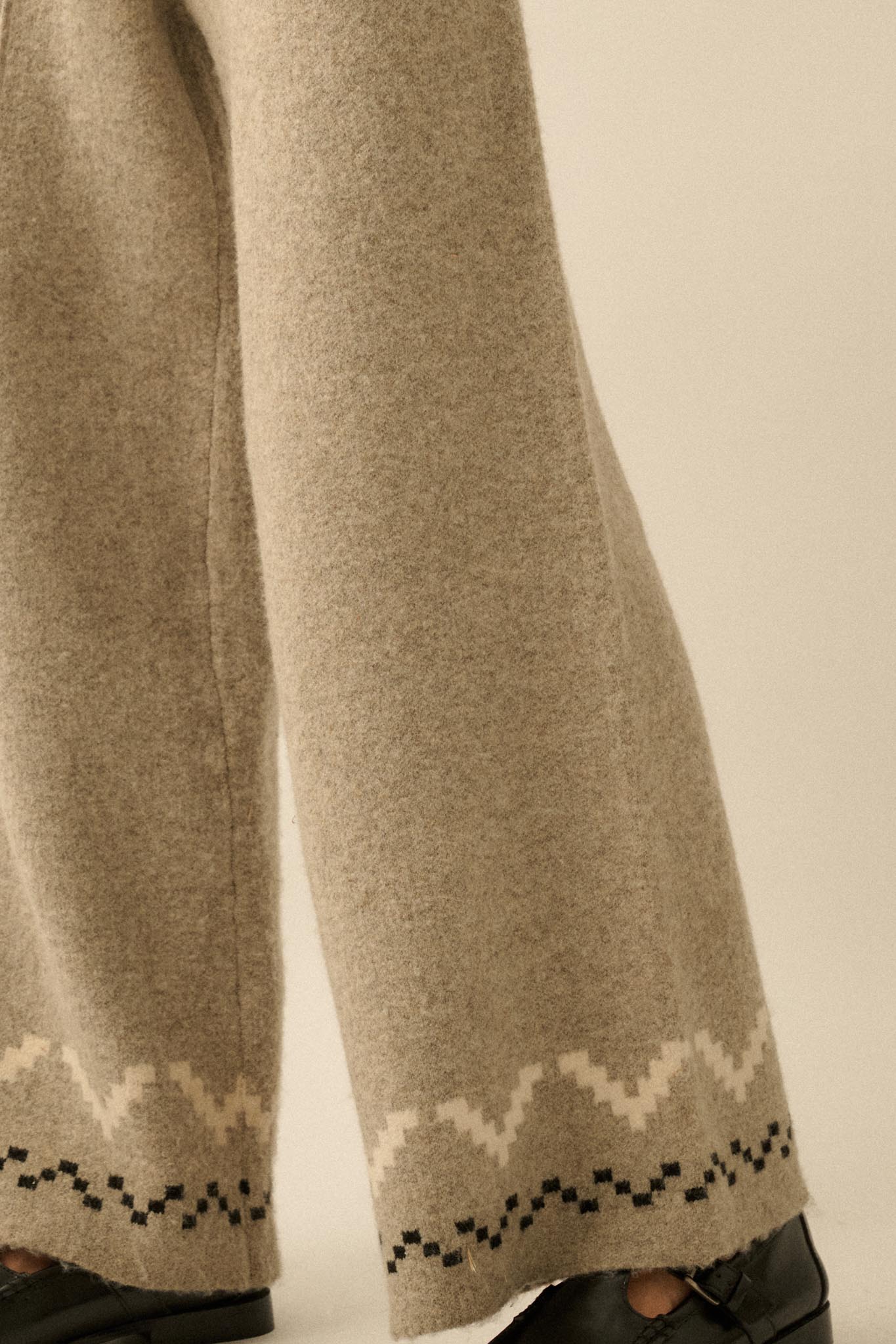 Winter Ridge Alpine Knit Wide-Leg Sweater Pants