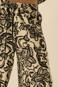 Just A Dream Paisley Fleece Wide-Leg Pants - ShopPromesa