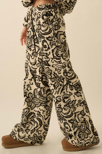 Just A Dream Paisley Fleece Wide-Leg Pants - ShopPromesa