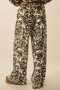 Just A Dream Paisley Fleece Wide-Leg Pants - ShopPromesa