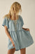 Skies Above Denim Tie-Neck Flutter-Sleeve Romper - ShopPromesa