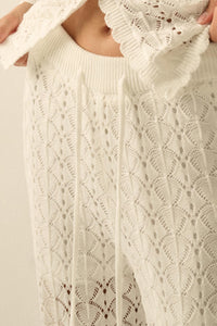 Everything You Need Pointelle-Knit Sweater Pants - ShopPromesa