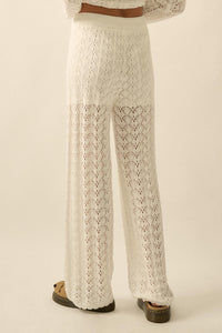 Everything You Need Pointelle-Knit Sweater Pants - ShopPromesa