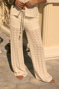 Everything You Need Pointelle-Knit Sweater Pants - ShopPromesa