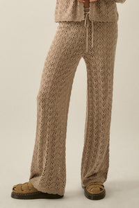Everything You Need Pointelle-Knit Sweater Pants - ShopPromesa