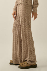 Everything You Need Pointelle-Knit Sweater Pants - ShopPromesa