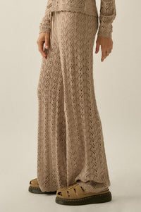 Everything You Need Pointelle-Knit Sweater Pants - ShopPromesa