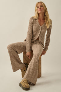Everything You Need Pointelle-Knit Sweater Pants - ShopPromesa