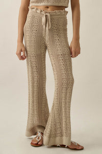 Just Vibing Crochet-Knit Drawstring Sweater Pants - ShopPromesa