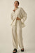 Lazy Weekend Pinstripe Wide-Leg Drawstring Pants