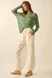 Keep Dreaming Lace Drawstring Pocket Balloon Pants - ShopPromesa