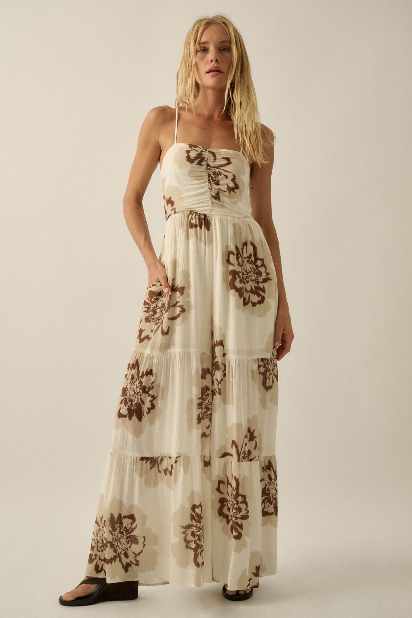 Bloom Me Away Floral Wide-Leg Tiered Jumpsuit - ShopPromesa