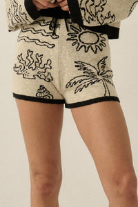 Beach Bum Nautical Jacquard-Knit Sweater Shorts - ShopPromesa