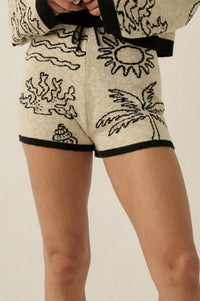 Beach Bum Nautical Jacquard-Knit Sweater Shorts - ShopPromesa
