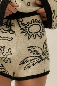 Beach Bum Nautical Jacquard-Knit Sweater Shorts - ShopPromesa