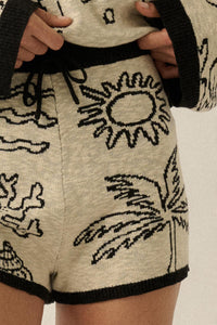 Beach Bum Nautical Jacquard-Knit Sweater Shorts - ShopPromesa