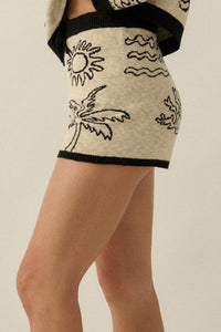 Beach Bum Nautical Jacquard-Knit Sweater Shorts - ShopPromesa