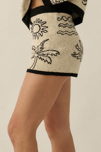Beach Bum Nautical Jacquard-Knit Sweater Shorts - ShopPromesa