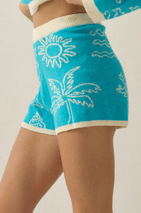 Beach Bum Nautical Jacquard-Knit Sweater Shorts - ShopPromesa