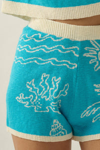 Beach Bum Nautical Jacquard-Knit Sweater Shorts - ShopPromesa